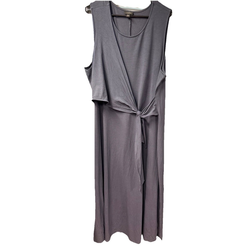 J.Jill Wearever Collection Jersey Front Tie Maxi Dress‎ Gray Stretch Comfort 2X